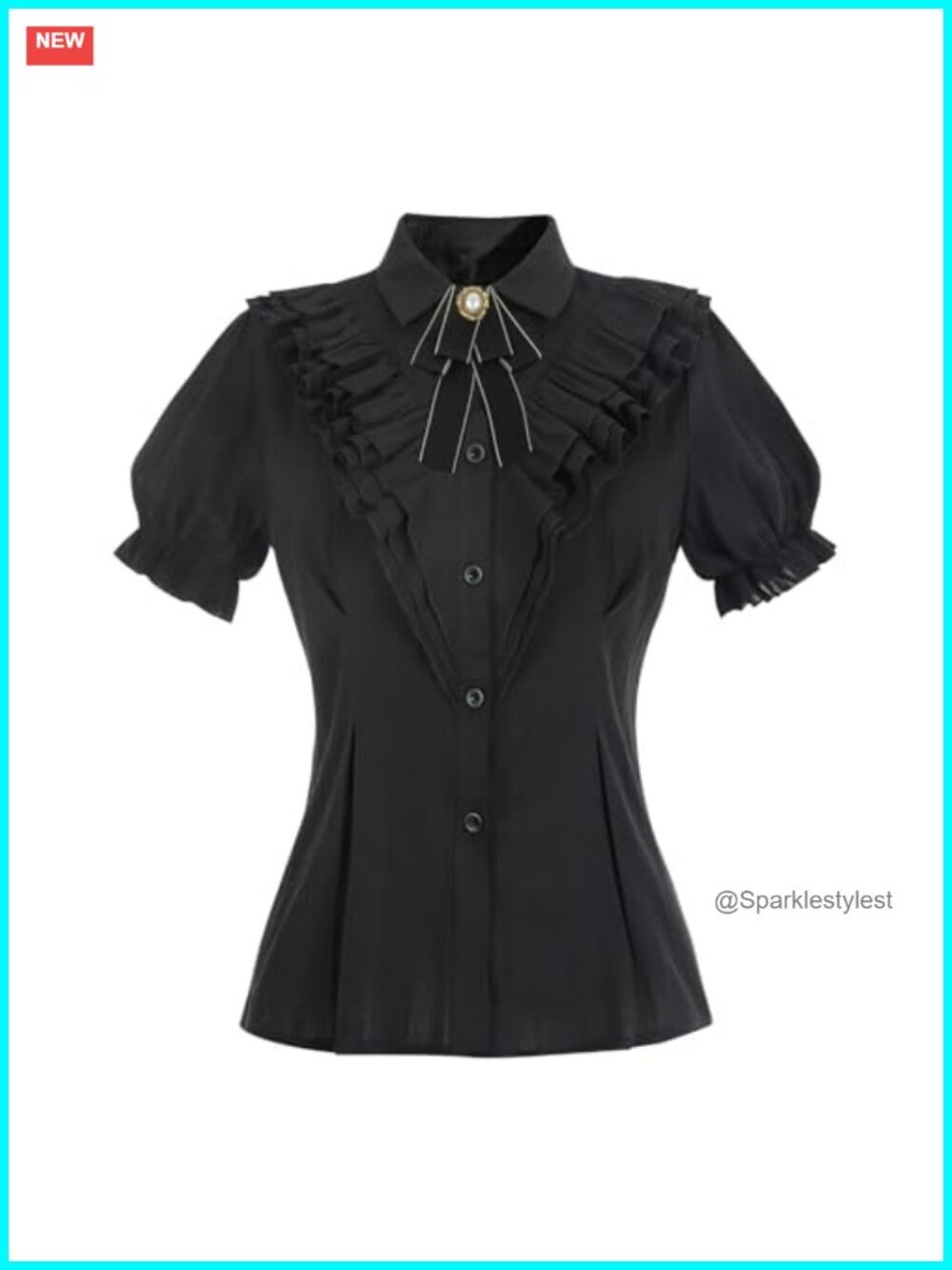 Victorian Blouse Edwardian Ruffle Button Down Shirt